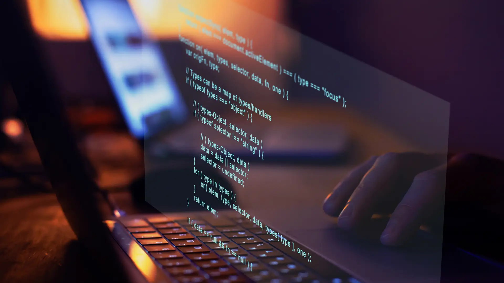 Computer screen with lines of code