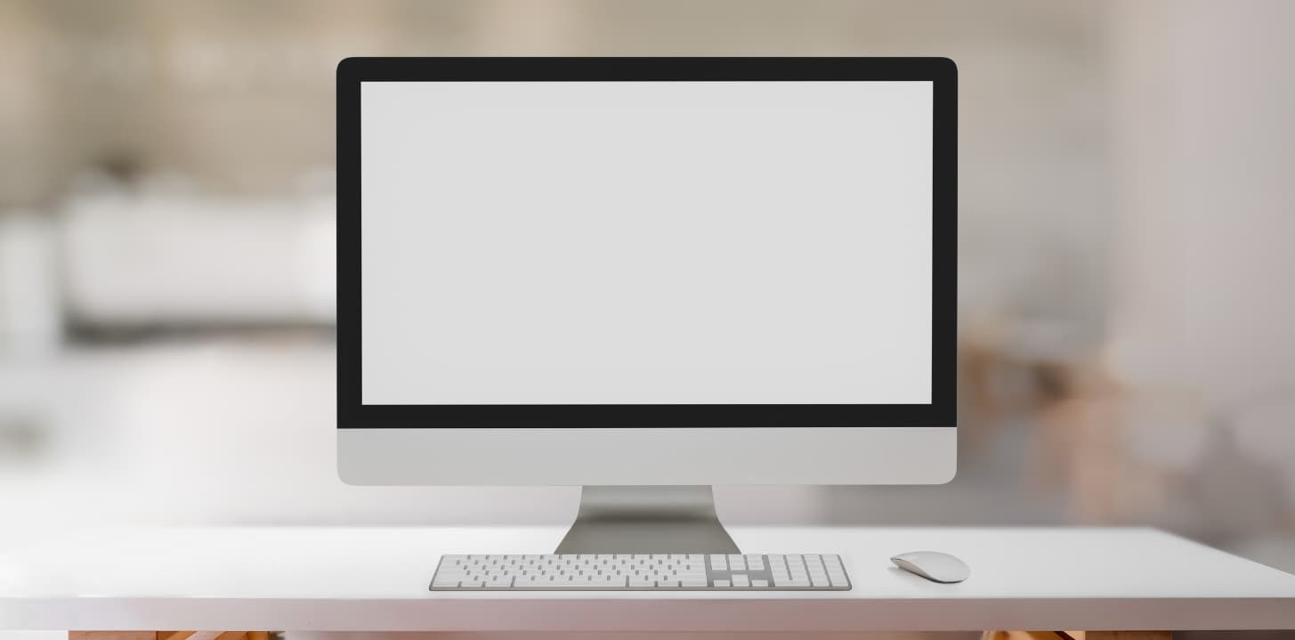 A computer screen with white screen