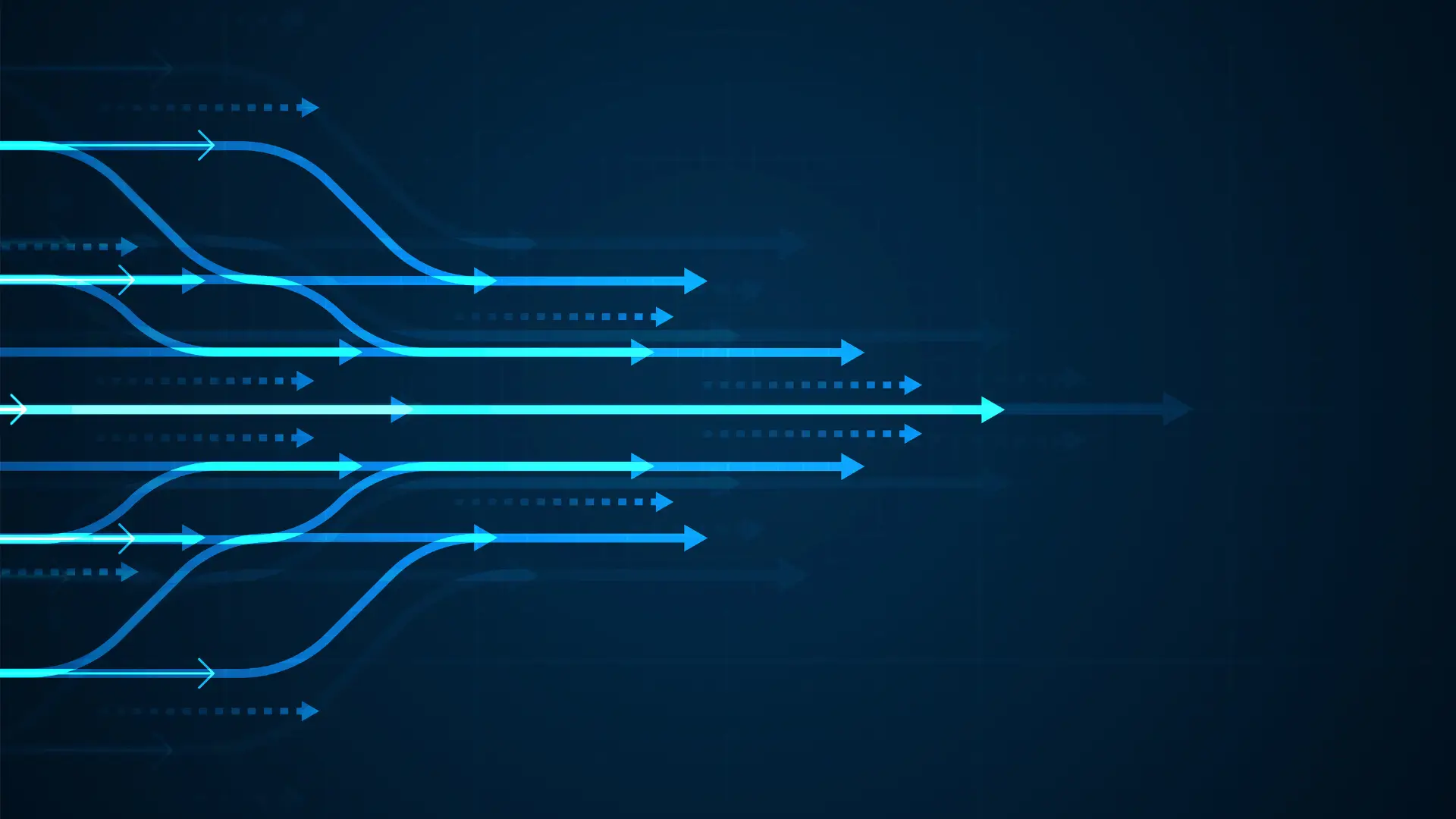 Blue and green neon arrows on a dark blue background, evoking a website's render speed