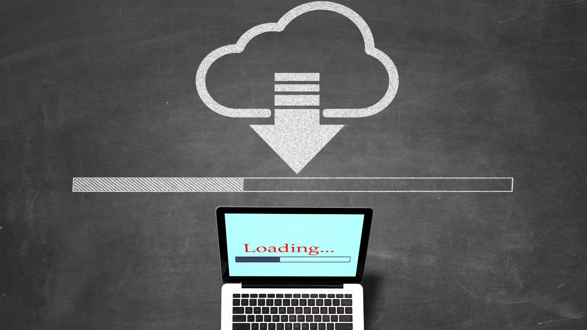 A computer with loading on it